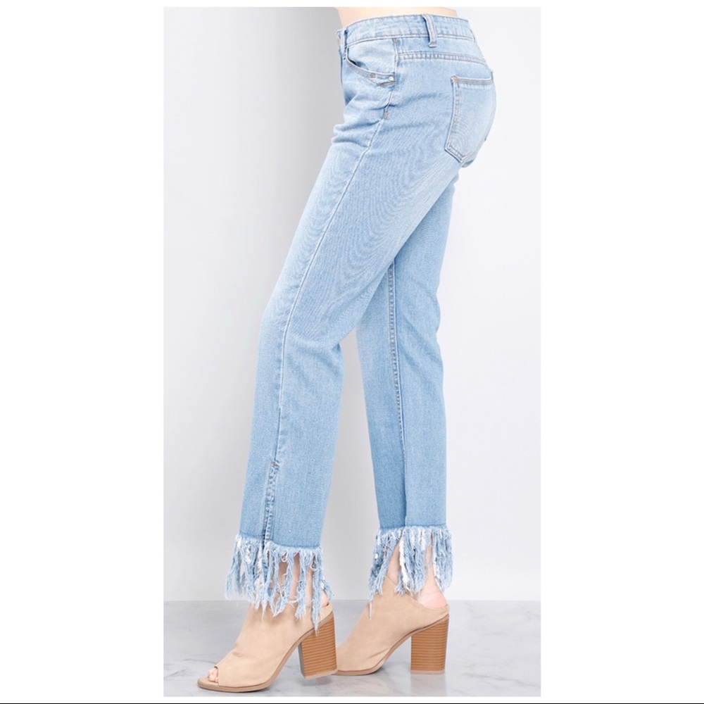 Papaya Denim Flare Frayed Hem Jeans